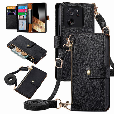 Handytasche Stand Schutzhülle Flip Leder Hülle S16D für Xiaomi Mi 13T Pro 5G Schwarz