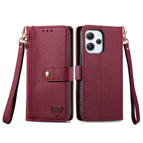 Handytasche Stand Schutzhülle Flip Leder Hülle S16D für Xiaomi Redmi 12 4G Rot