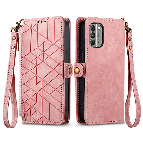 Handytasche Stand Schutzhülle Flip Leder Hülle S17D für Nokia G400 5G Rosa