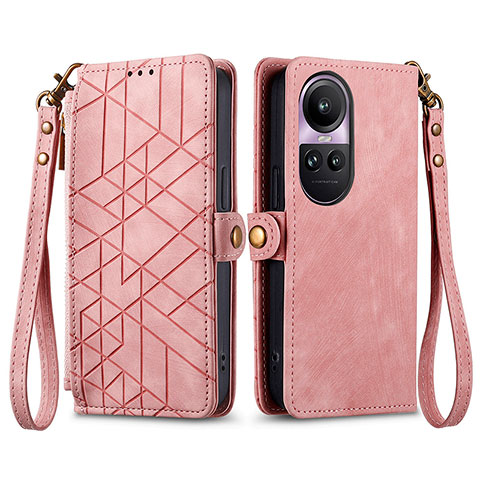 Handytasche Stand Schutzhülle Flip Leder Hülle S17D für Oppo Reno10 Pro 5G Rosa