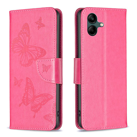 Handytasche Stand Schutzhülle Flip Leder Hülle Schmetterling B01F für Samsung Galaxy A05 Pink