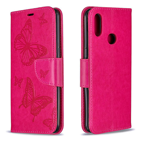 Handytasche Stand Schutzhülle Flip Leder Hülle Schmetterling B01F für Samsung Galaxy A10s Pink