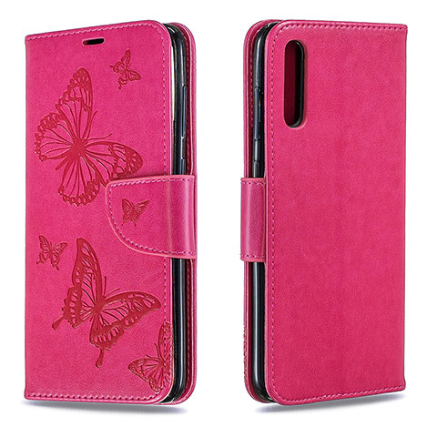 Handytasche Stand Schutzhülle Flip Leder Hülle Schmetterling B01F für Samsung Galaxy A70 Pink