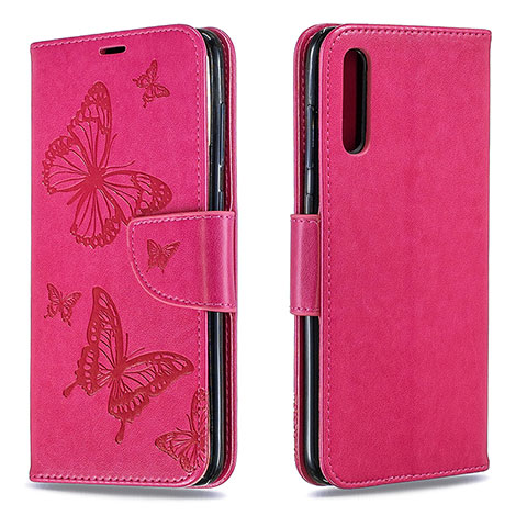 Handytasche Stand Schutzhülle Flip Leder Hülle Schmetterling B01F für Samsung Galaxy A70S Pink