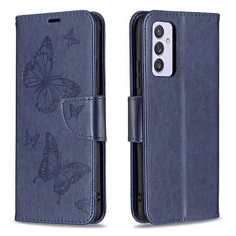Handytasche Stand Schutzhülle Flip Leder Hülle Schmetterling B01F für Samsung Galaxy Quantum2 5G Blau