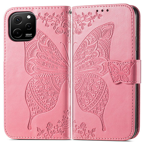 Handytasche Stand Schutzhülle Flip Leder Hülle Schmetterling für Huawei Enjoy 50z Pink