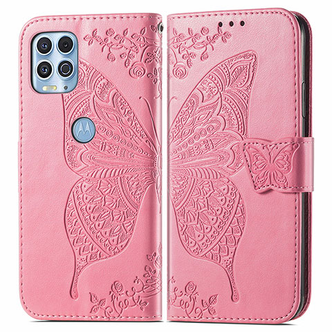 Handytasche Stand Schutzhülle Flip Leder Hülle Schmetterling für Motorola Moto Edge S 5G Pink