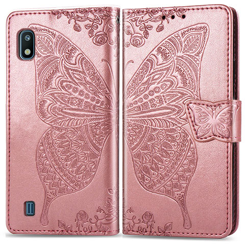 Handytasche Stand Schutzhülle Flip Leder Hülle Schmetterling für Samsung Galaxy A10 Rosa