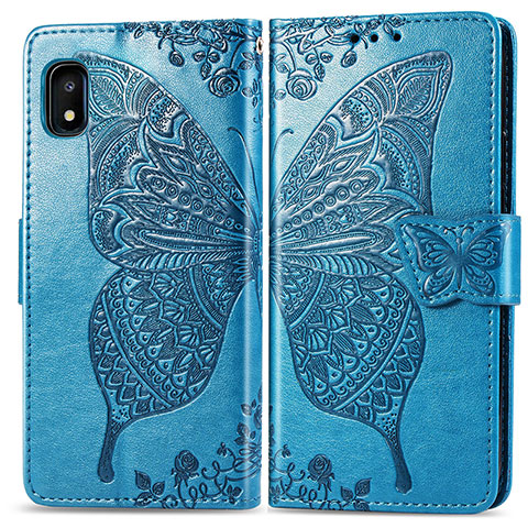 Handytasche Stand Schutzhülle Flip Leder Hülle Schmetterling für Samsung Galaxy A10e Blau