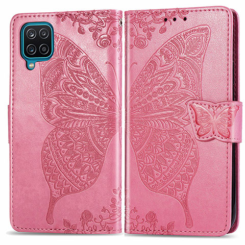 Handytasche Stand Schutzhülle Flip Leder Hülle Schmetterling für Samsung Galaxy A22 4G Pink