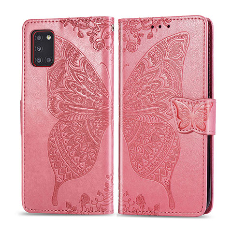 Handytasche Stand Schutzhülle Flip Leder Hülle Schmetterling für Samsung Galaxy A31 Pink