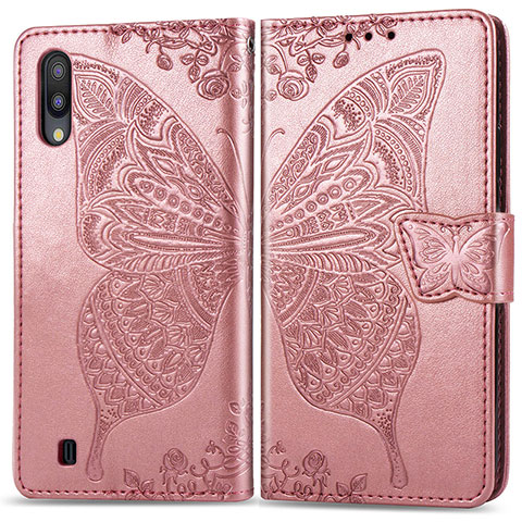 Handytasche Stand Schutzhülle Flip Leder Hülle Schmetterling für Samsung Galaxy M10 Rosa