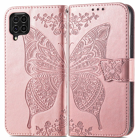 Handytasche Stand Schutzhülle Flip Leder Hülle Schmetterling für Samsung Galaxy M62 4G Rosa