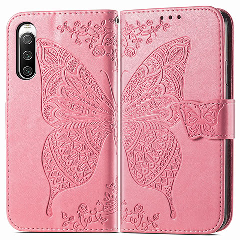 Handytasche Stand Schutzhülle Flip Leder Hülle Schmetterling für Sony Xperia 10 IV Pink