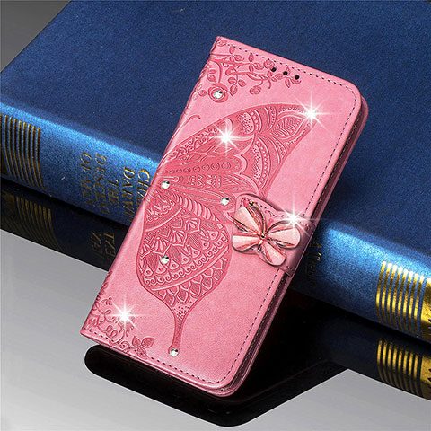 Handytasche Stand Schutzhülle Flip Leder Hülle Schmetterling L01 für Xiaomi Mi 11 Lite 4G Pink