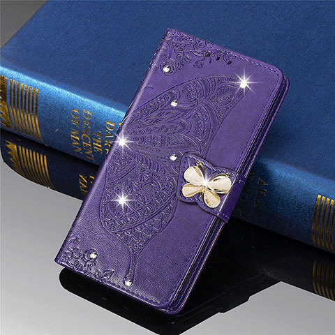 Handytasche Stand Schutzhülle Flip Leder Hülle Schmetterling L01 für Xiaomi Mi 11 Lite 4G Violett