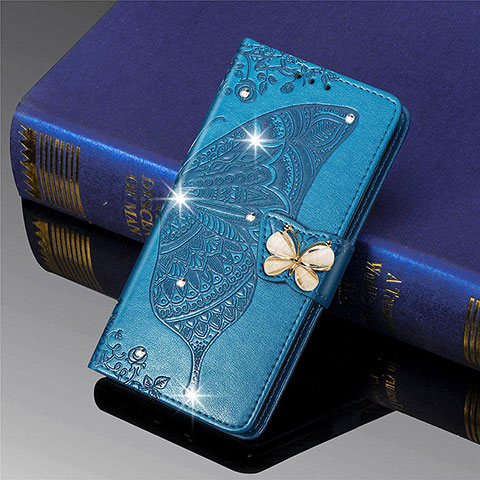 Handytasche Stand Schutzhülle Flip Leder Hülle Schmetterling L01 für Xiaomi Mi 11 Lite 5G Blau