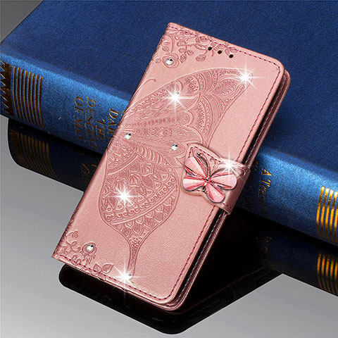 Handytasche Stand Schutzhülle Flip Leder Hülle Schmetterling L01 für Xiaomi Mi 11 Lite 5G Rosa