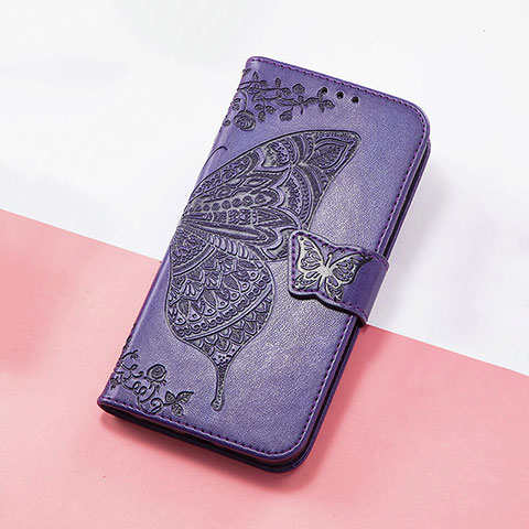 Handytasche Stand Schutzhülle Flip Leder Hülle Schmetterling S01D für Huawei Honor 50 SE 5G Violett