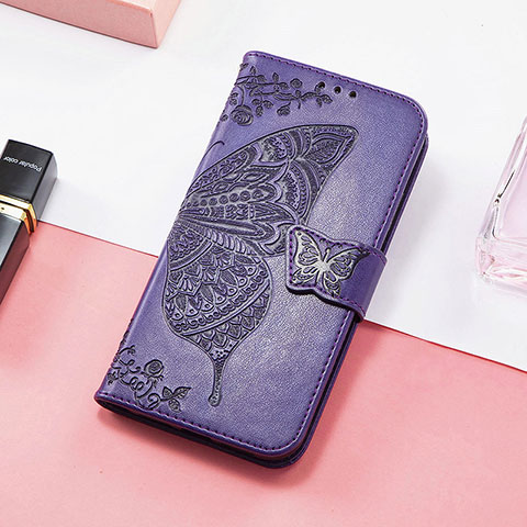 Handytasche Stand Schutzhülle Flip Leder Hülle Schmetterling S01D für Huawei Honor 60 SE 5G Violett