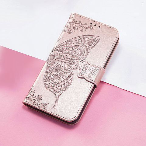 Handytasche Stand Schutzhülle Flip Leder Hülle Schmetterling S01D für Huawei Honor Magic3 Pro 5G Rosegold