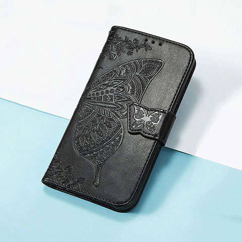 Handytasche Stand Schutzhülle Flip Leder Hülle Schmetterling S01D für Huawei Honor V40 5G Schwarz