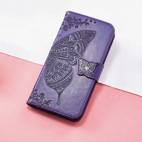 Handytasche Stand Schutzhülle Flip Leder Hülle Schmetterling S01D für Huawei Honor V40 5G Violett