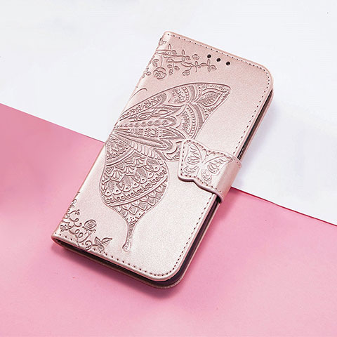 Handytasche Stand Schutzhülle Flip Leder Hülle Schmetterling S01D für Huawei Nova 10 Rosegold