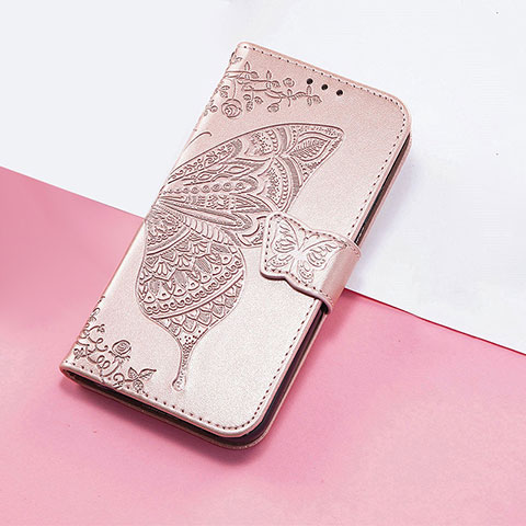 Handytasche Stand Schutzhülle Flip Leder Hülle Schmetterling S01D für Huawei Nova 10 SE Rosegold