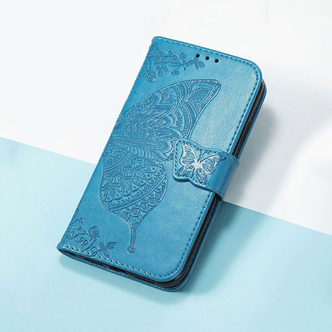 Handytasche Stand Schutzhülle Flip Leder Hülle Schmetterling S01D für Huawei Nova 8 SE 4G Blau