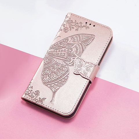 Handytasche Stand Schutzhülle Flip Leder Hülle Schmetterling S01D für Huawei Nova 9 SE Rosegold