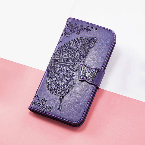 Handytasche Stand Schutzhülle Flip Leder Hülle Schmetterling S01D für Oppo Reno8 T 4G Violett