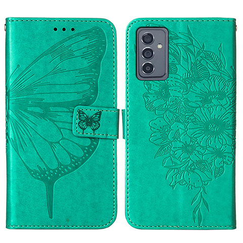 Handytasche Stand Schutzhülle Flip Leder Hülle Schmetterling Y01B für Samsung Galaxy A55 5G Grün