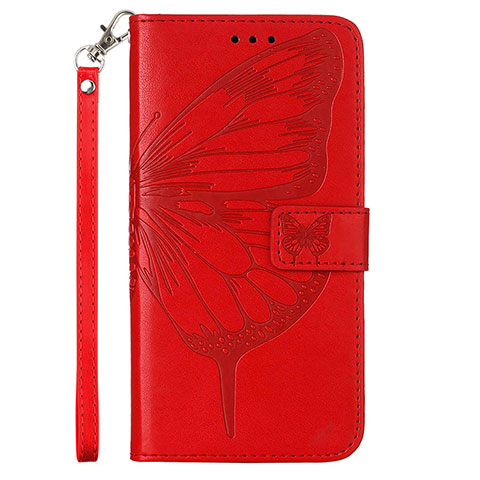 Handytasche Stand Schutzhülle Flip Leder Hülle Schmetterling Y01B für Samsung Galaxy A73 5G Rot