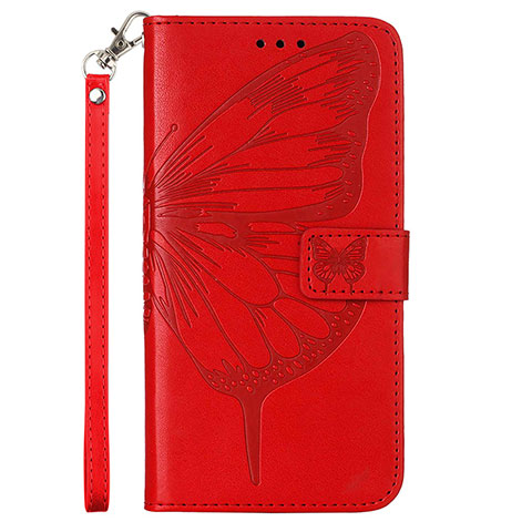 Handytasche Stand Schutzhülle Flip Leder Hülle Schmetterling Y01B für Samsung Galaxy M53 5G Rot