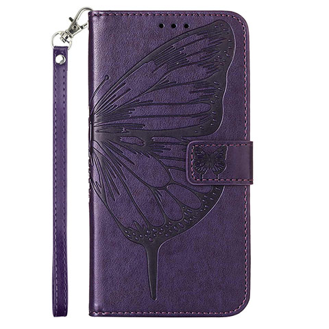 Handytasche Stand Schutzhülle Flip Leder Hülle Schmetterling Y01B für Samsung Galaxy M53 5G Violett