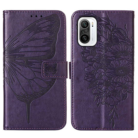 Handytasche Stand Schutzhülle Flip Leder Hülle Schmetterling Y01B für Xiaomi Mi 11X 5G Violett