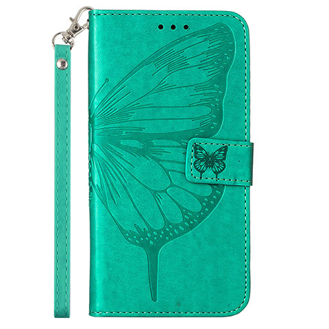 Handytasche Stand Schutzhülle Flip Leder Hülle Schmetterling Y02B für Samsung Galaxy F52 5G Grün
