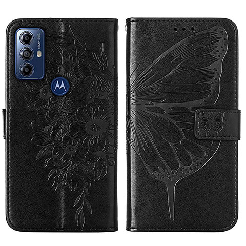 Handytasche Stand Schutzhülle Flip Leder Hülle Schmetterling YB1 für Motorola Moto G Power (2022) Schwarz