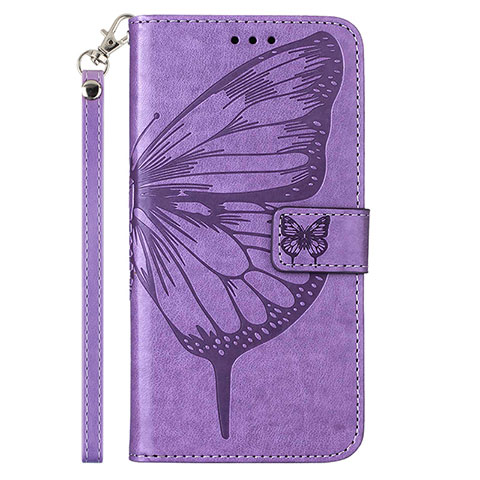 Handytasche Stand Schutzhülle Flip Leder Hülle Schmetterling YB2 für Xiaomi Mi 13 Lite 5G Helles Lila