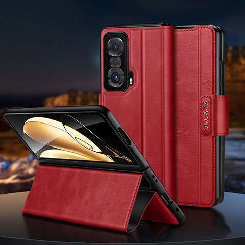 Handytasche Stand Schutzhülle Flip Leder Hülle SD1 für Huawei Honor Magic V 5G Rot