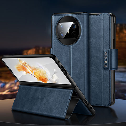 Handytasche Stand Schutzhülle Flip Leder Hülle SD1 für Huawei Mate X3 Blau