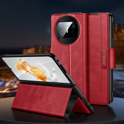 Handytasche Stand Schutzhülle Flip Leder Hülle SD1 für Huawei Mate X3 Rot