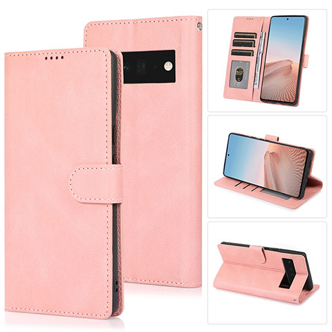 Handytasche Stand Schutzhülle Flip Leder Hülle SY1 für Google Pixel 6 5G Rosa