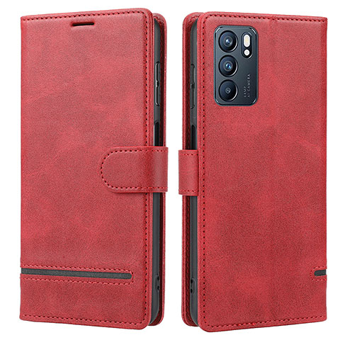 Handytasche Stand Schutzhülle Flip Leder Hülle SY1 für Oppo Reno6 5G Rot