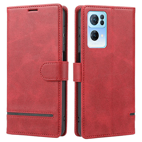 Handytasche Stand Schutzhülle Flip Leder Hülle SY1 für Oppo Reno7 Pro 5G Rot