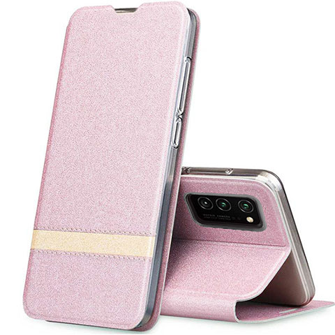 Handytasche Stand Schutzhülle Flip Leder Hülle T01 für Huawei Honor V30 5G Rosegold