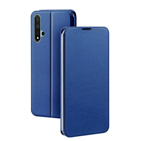 Handytasche Stand Schutzhülle Flip Leder Hülle T01 für Huawei Nova 5 Pro Blau