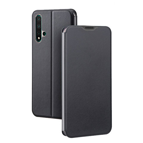 Handytasche Stand Schutzhülle Flip Leder Hülle T01 für Huawei Nova 5 Pro Schwarz