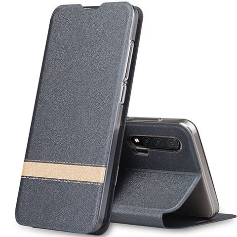 Handytasche Stand Schutzhülle Flip Leder Hülle T01 für Huawei Nova 6 5G Grau